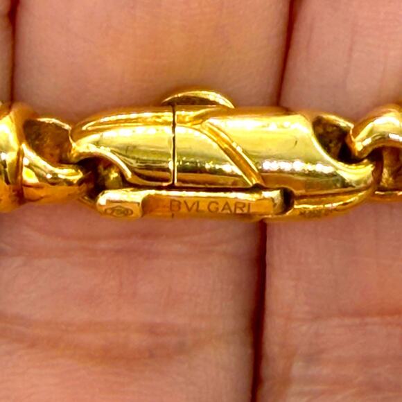 Authentic Bulgari BVLGARI Passo Doppio Pearl & Yellow Gold 18K Italy Necklace - Picture 6 of 8